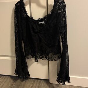 Lace top with bell sleeves
